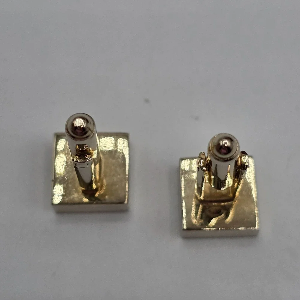 Dante Gold Tone Square Textured Cufflinks Men's Formal Dress Accessory‎ Jewelry